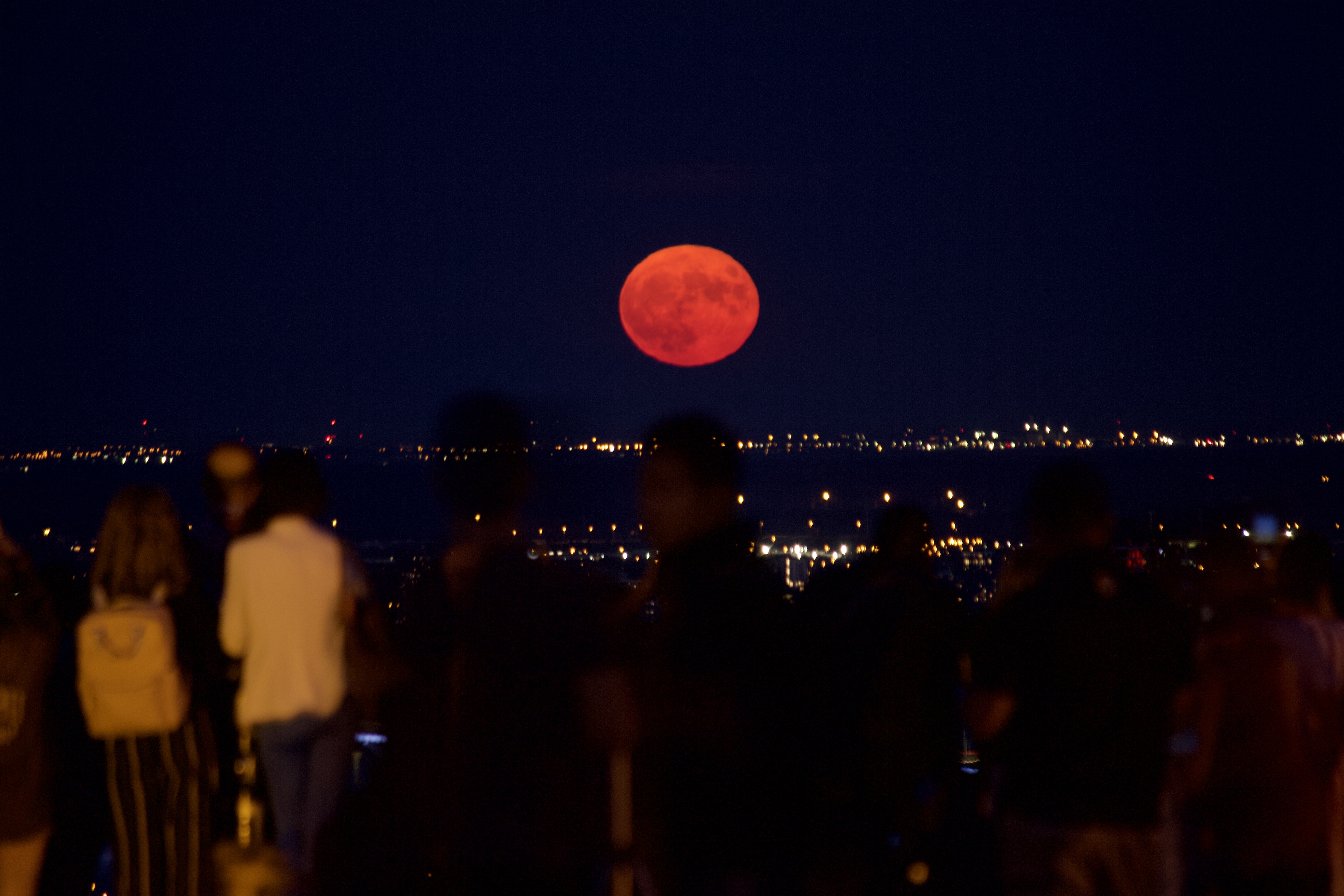 Moonrise about 1 hour after sunset