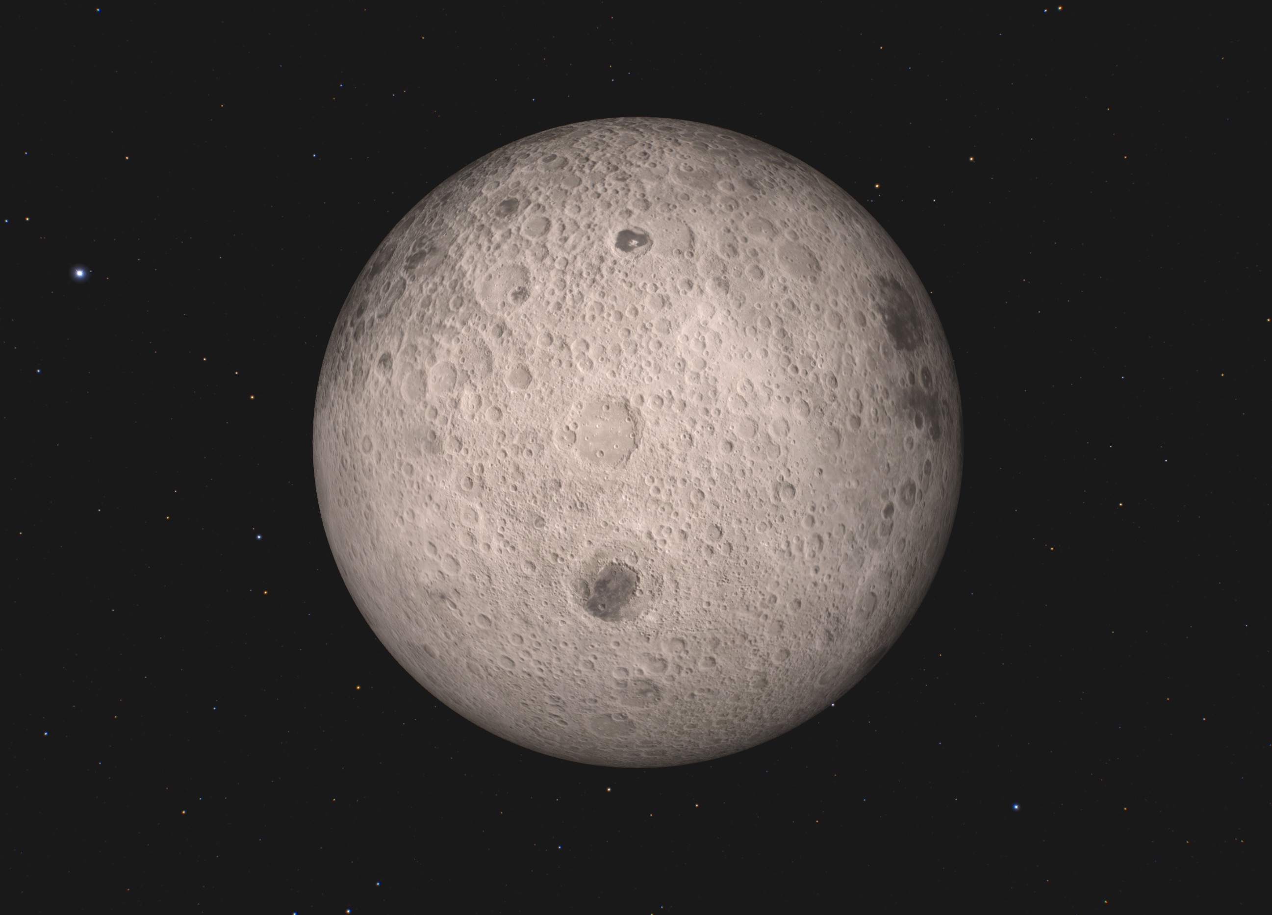 Far side of the Moon, from Gaia Sky app