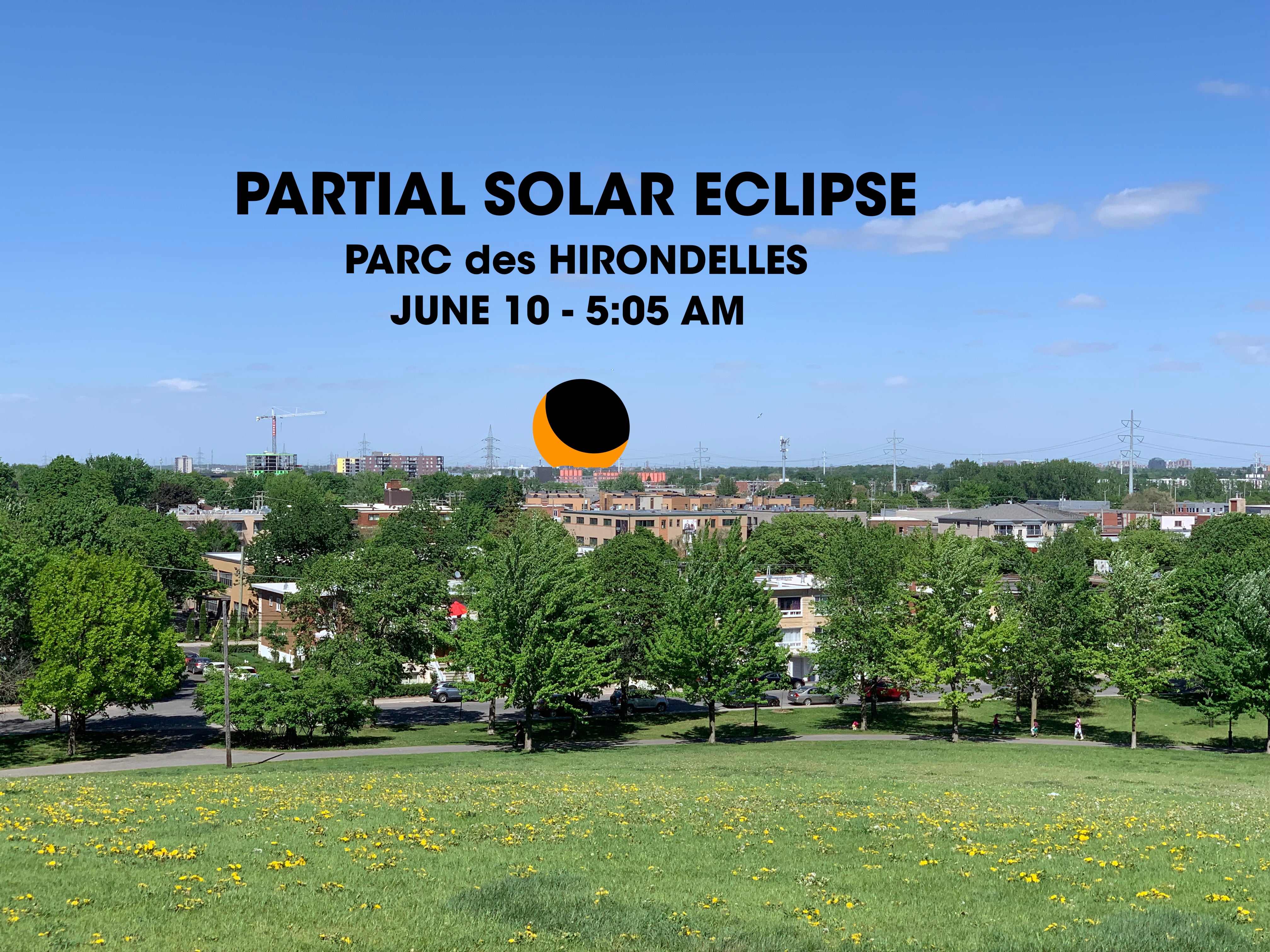 Partial solar eclipse, parc hirondelles