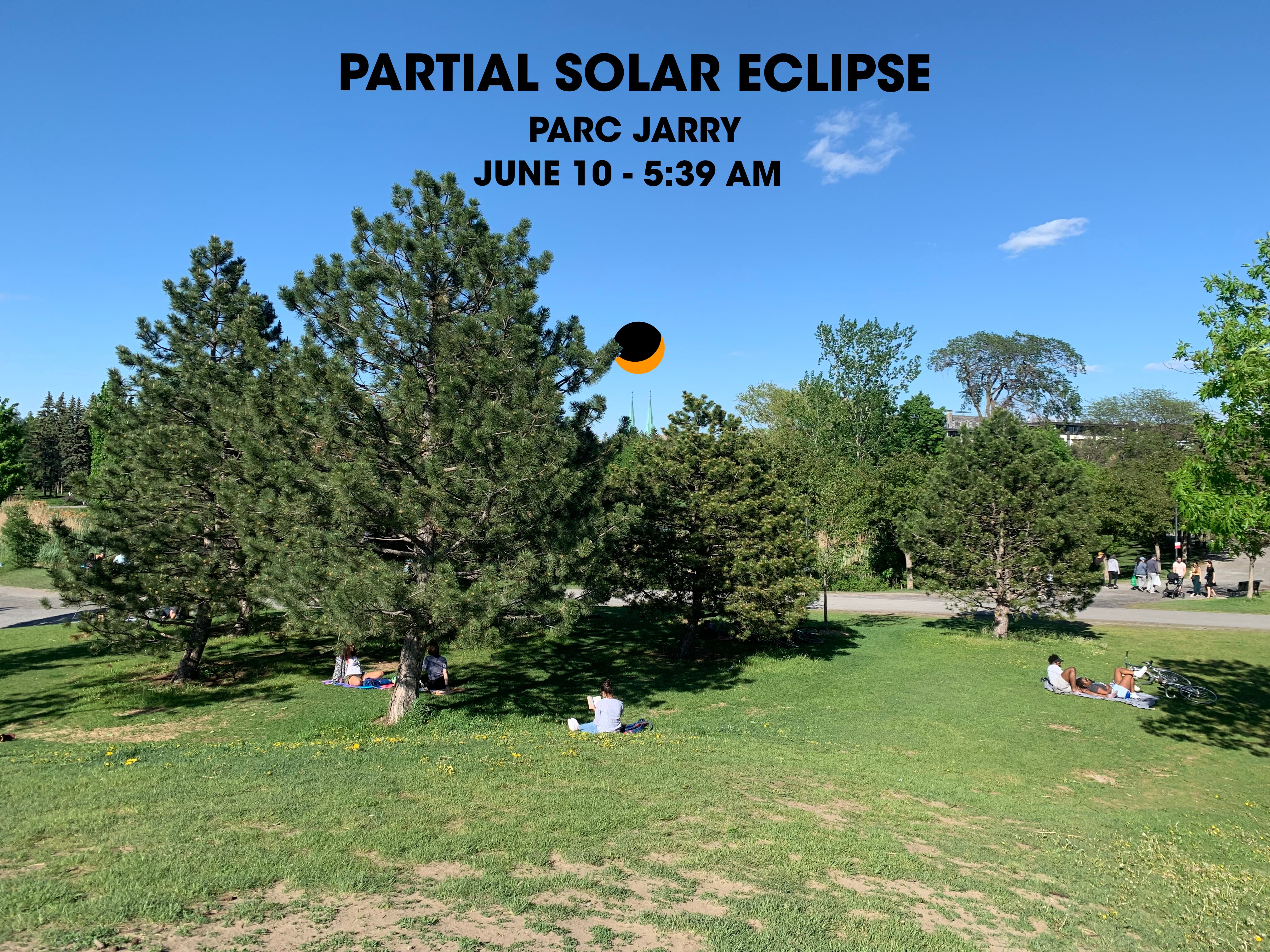 Partial solar eclipse, Parc Jarry