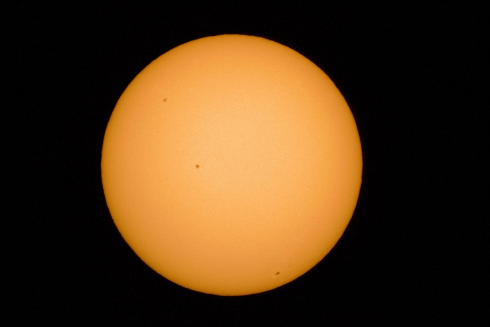 View of the Sun with a solar filter