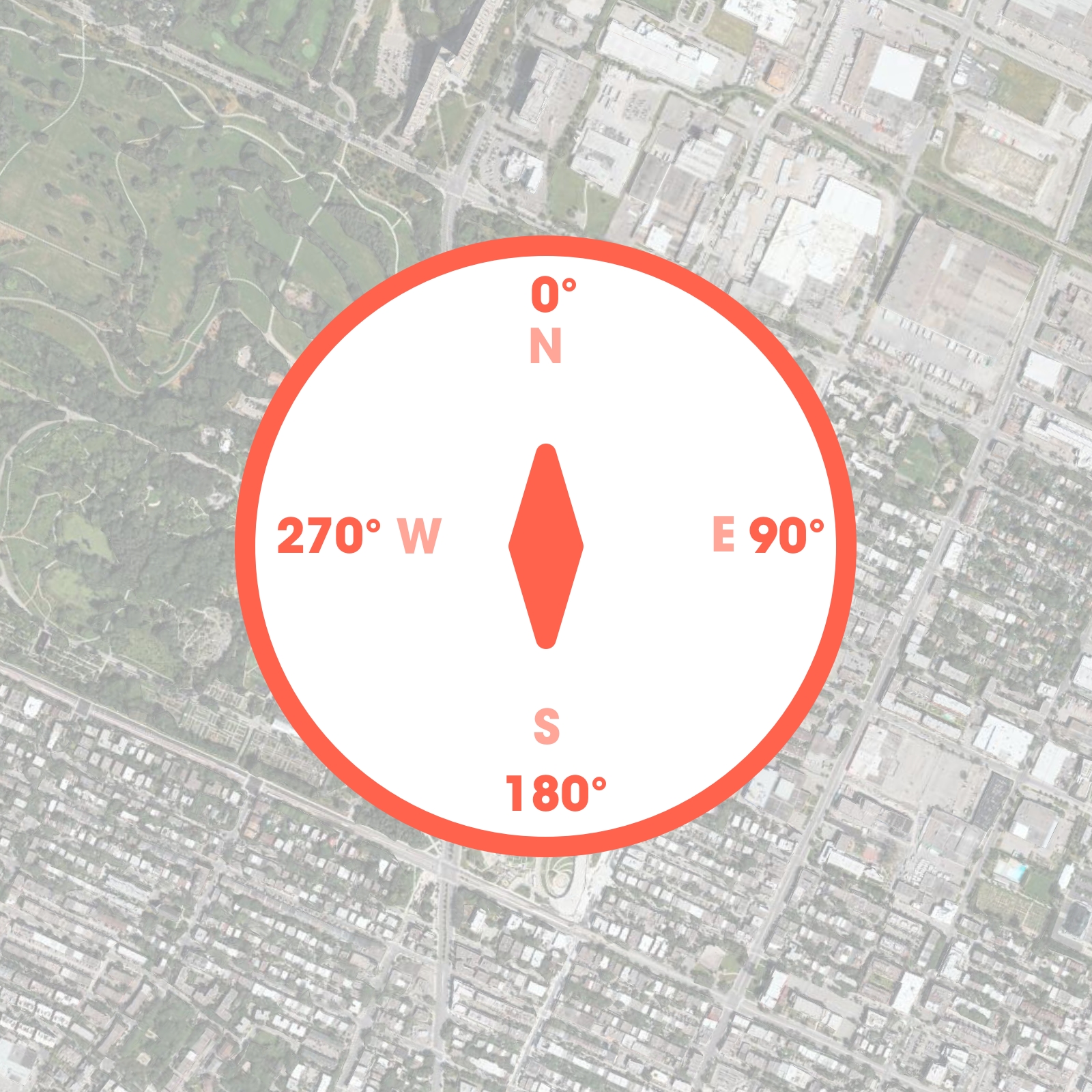 Diagram of a compass over the Olympic Stadium