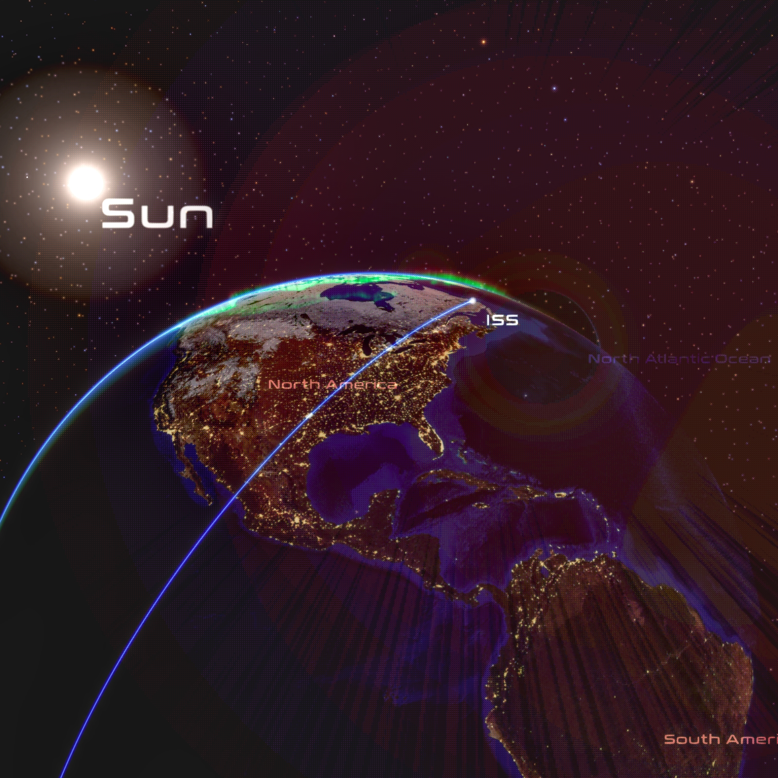 Orbit of the ISS over Earth