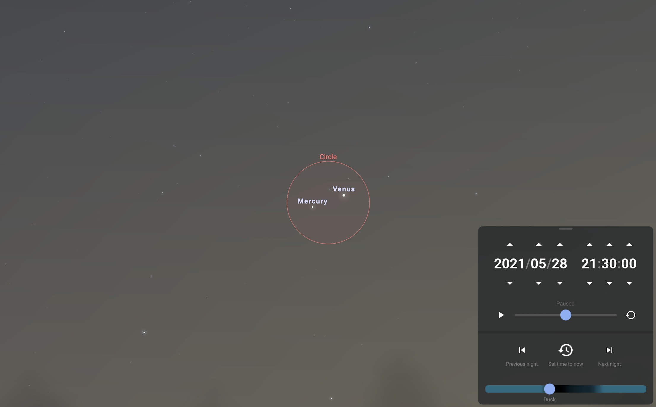 Mercury and Venus visible at the same time through the telescope