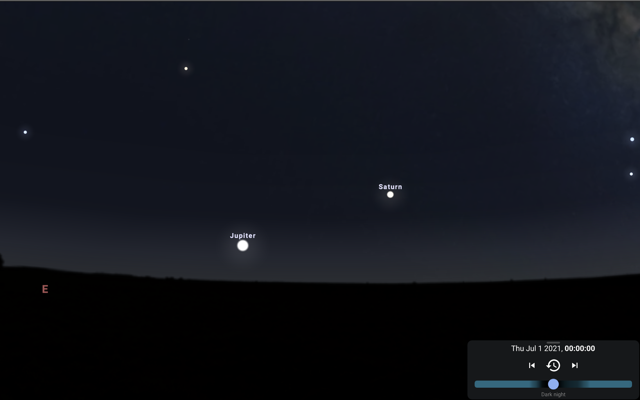 Saturn and Jupiter on July 1st